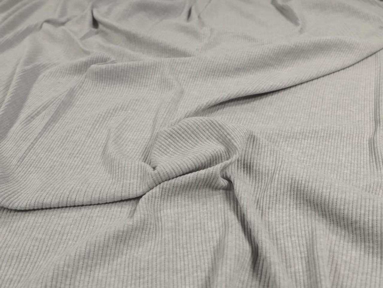 Dressmaking Fabric | Pointelle Rib Cotton Jersey - Grey | Fabric Godmother