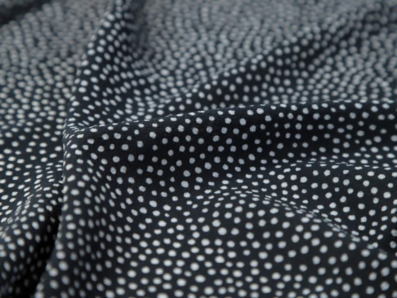 Dressmaking Fabric, Dotty About Dots Bubble Crepe - Navy