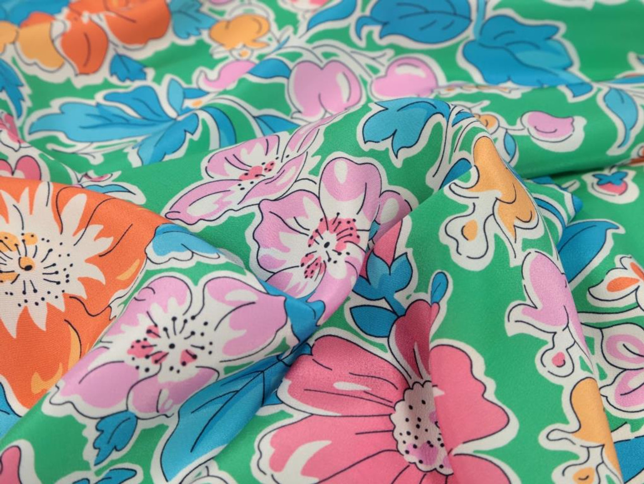 Dressmaking Fabric | Liberty Fabrics Silk Crepe de Chine Clare Ricco ...