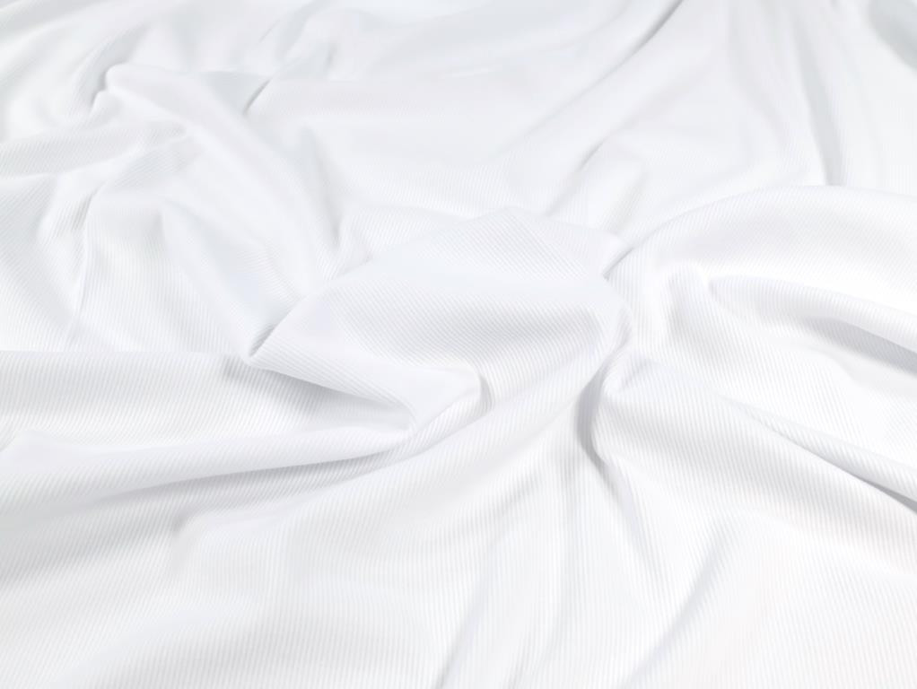 Dressmaking Fabric Zara Cotton Mini Ribbed Jersey White Fabric