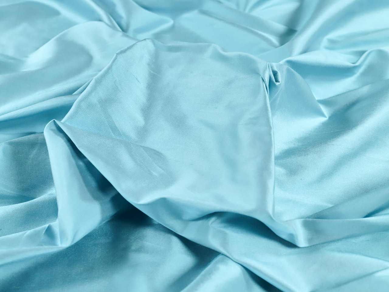 Pure SILK TAFFETA FABRIC Light Blue with Silver Shot, $17/yard - for  traveling dress skirt