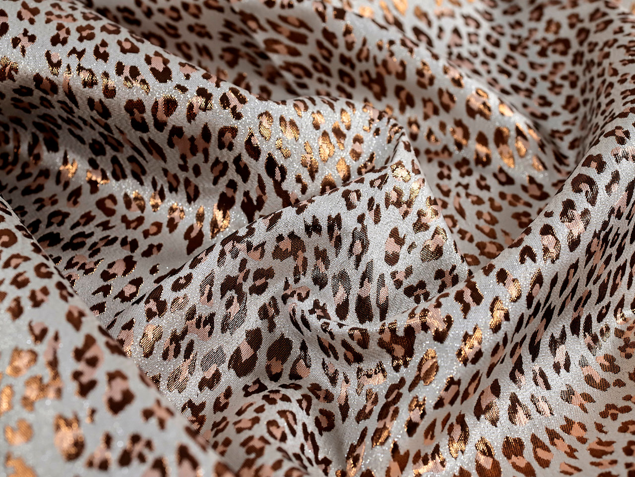 Dressmaking Fabric  Ezra Leopard Jacquard Suiting - Pearl