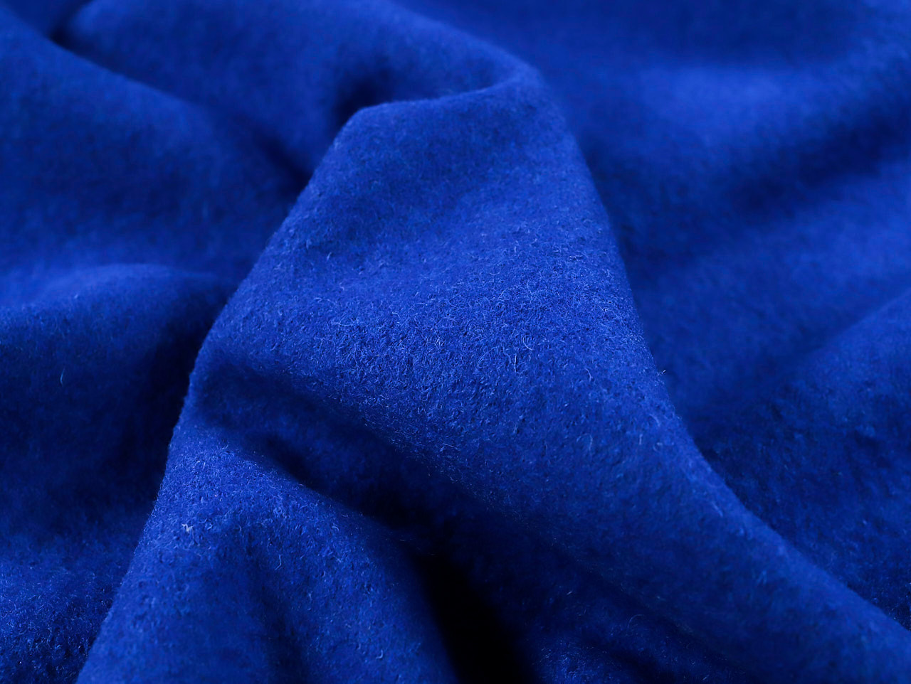 Denim Blue 100% Boiled Wool Fabric