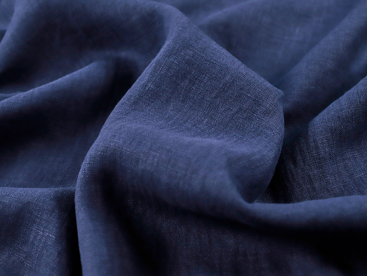 Dressmaking Fabric | European Tumbled Linen - Midnight | Fabric Godmother
