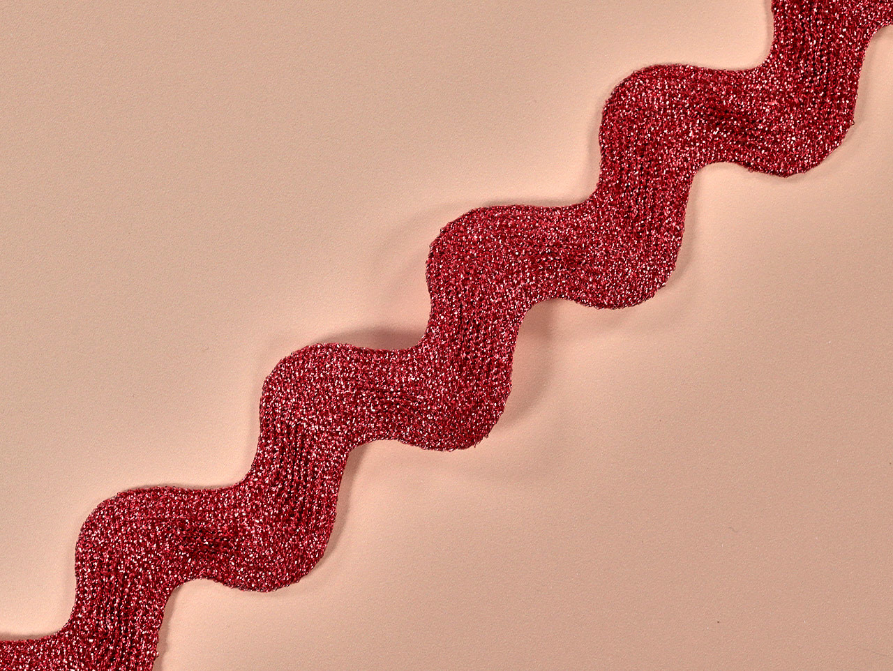 25mm Ric Rac Dressmaking Trim | Metallic Ric Rac Braid - 25mm - Red | Fabric Godmother