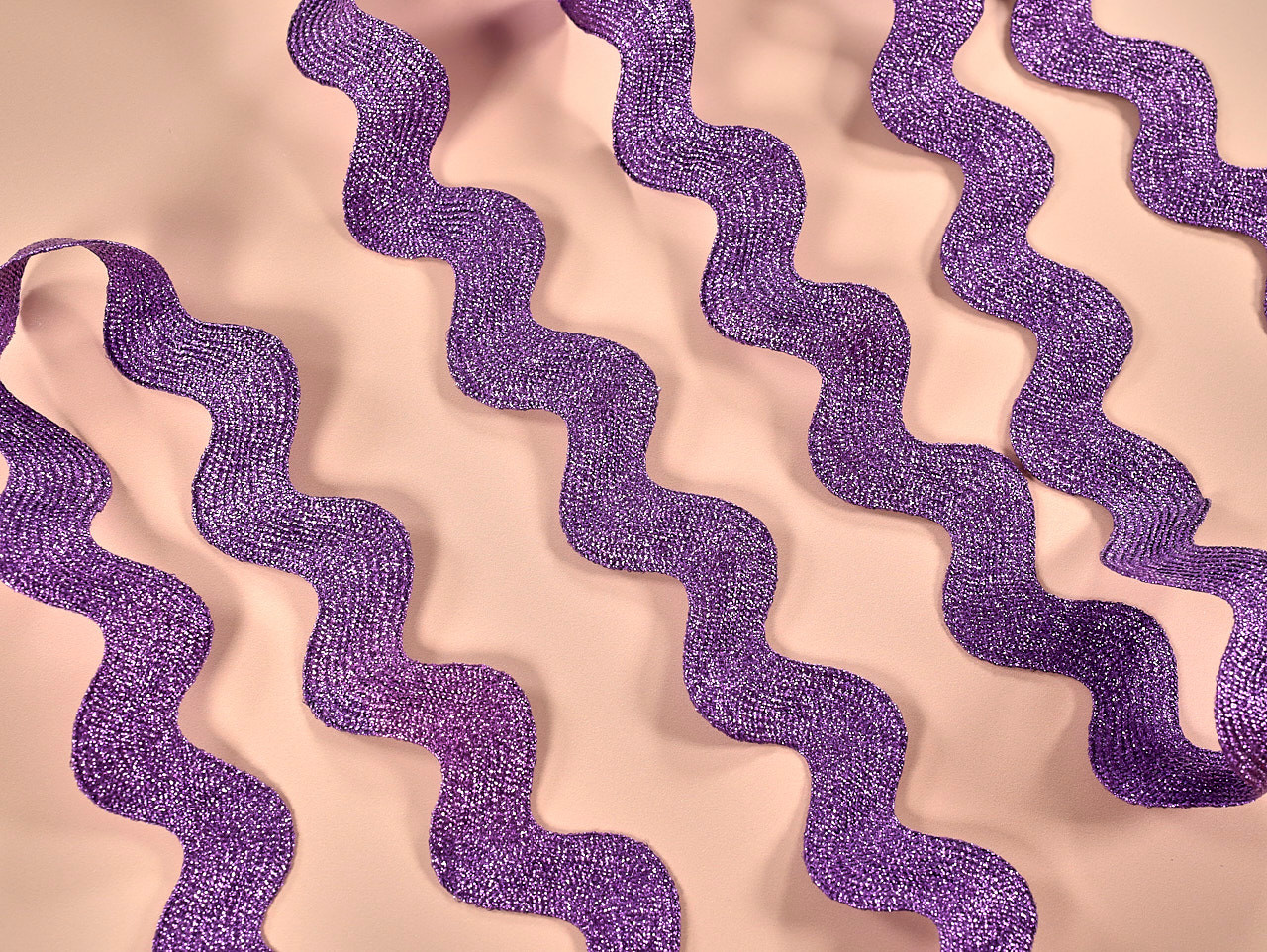 Dressmaking Trim | Metallic Ric Rac Braid - 25mm - Purple | Fabric ...