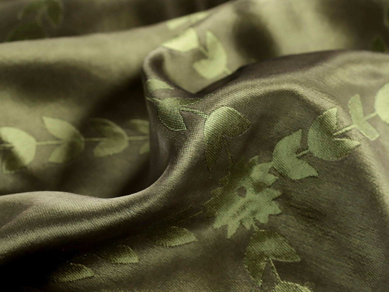 Dressmaking Fabric | Maria Floral Silk Brocade - Olive | Fabric Godmother