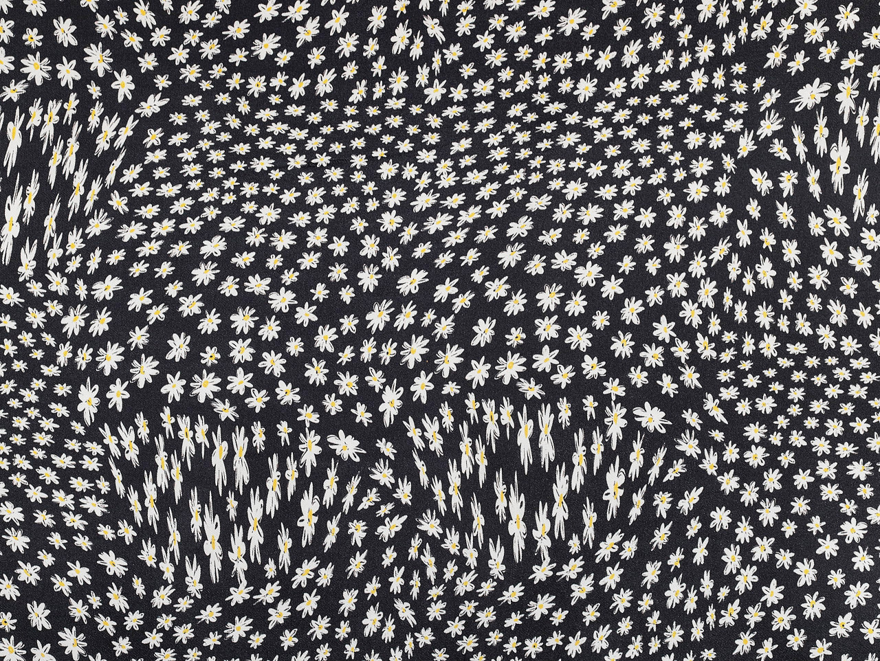 Dressmaking Fabric | Davina Daisy Viscose Lining - Black | Fabric