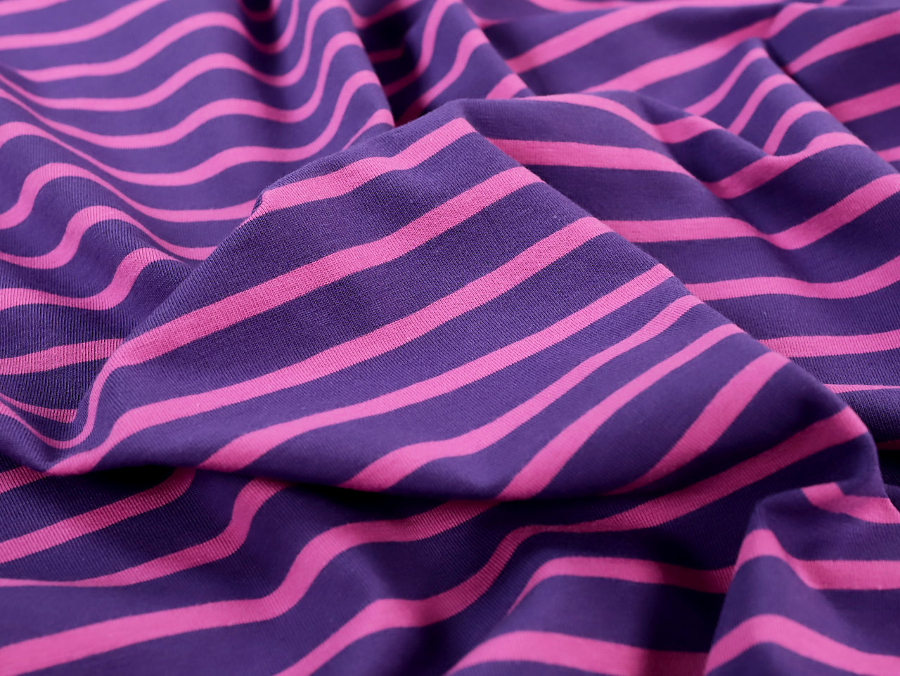 Dressmaking Fabric | Pierre Stripe Cotton Jersey - Pink & Purple | Fabric  Godmother