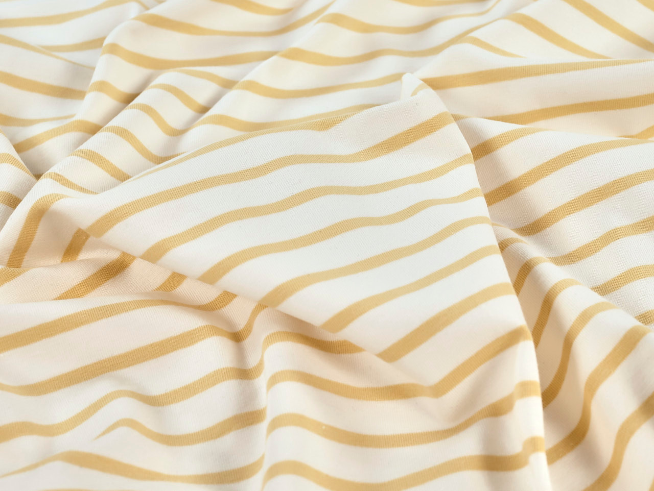 Dressmaking Fabric Pierre Stripe Cotton Jersey Butter Yellow