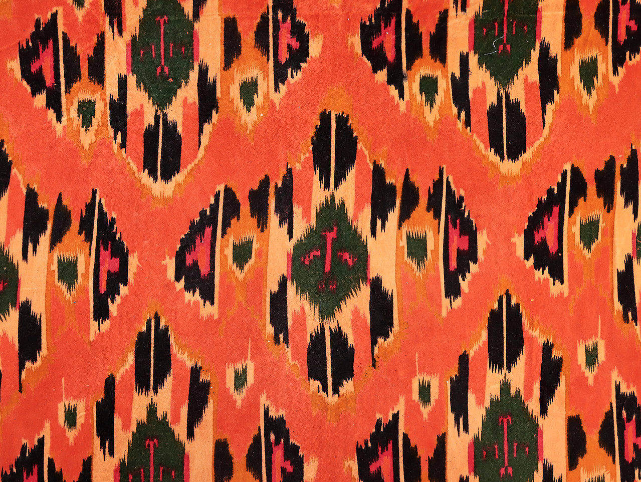 Dressmaking Fabric | Tamia Ikat Cotton Velvet - Orange | Fabric Godmother