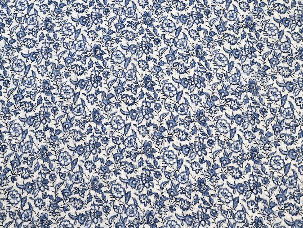 Dressmaking Fabric |Leighton Floral 100% Linen - Ivory | Fabric Godmother