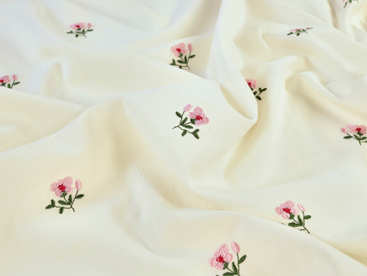 Dressmaking Fabric | Florence Embroidered Cotton Lawn- Cream | Fabric  Godmother