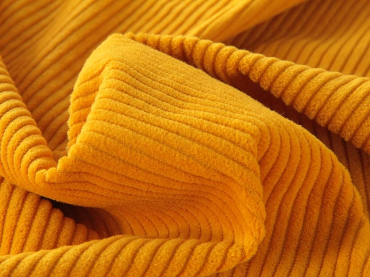 Dressmaking Fabric 5 Wale Jumbo Cord Mustard Fabric Godmother