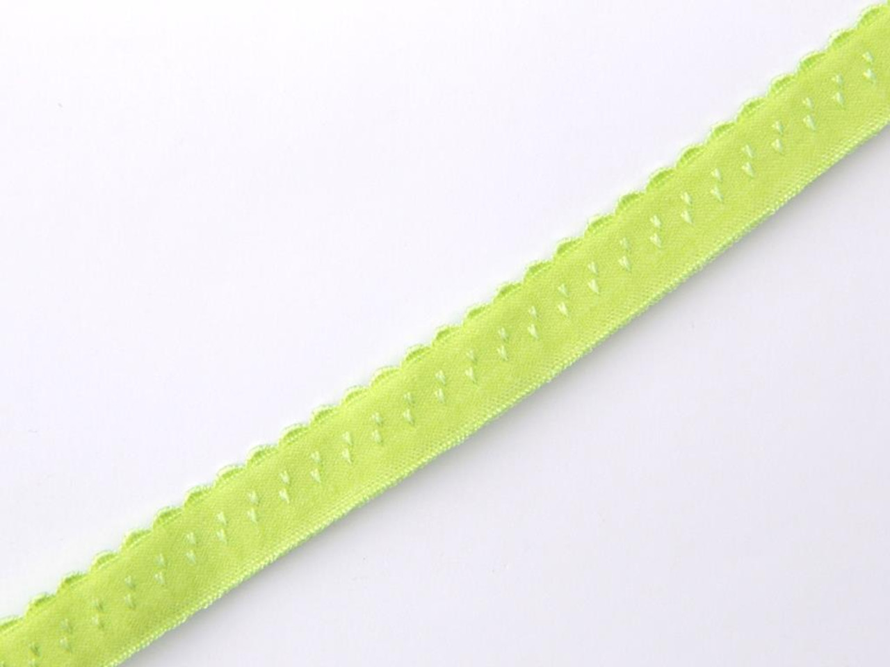 Scalloped Edge Fold Over Elastic - 12mm - Lime