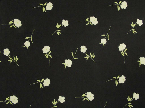 Dressmaking Fabric | Fleur Floral Viscose Lawn - Black | Fabric Godmother Dressmaking Fabric | Fleur Floral Viscose Lawn - Black | Fabric Godmother