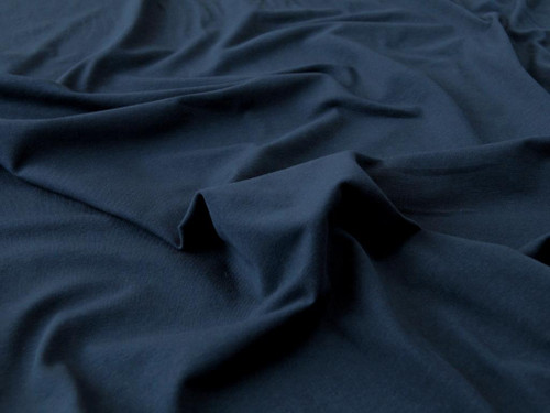 Dressmaking Fabric | Organic Cotton Jersey - Navy | Fabric Godmother