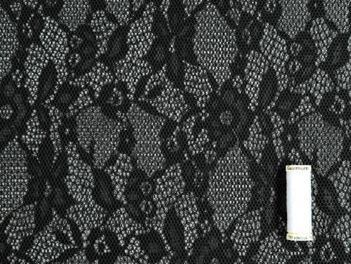 Dressmaking Fabric, Selma Performance Mesh Lace - Black