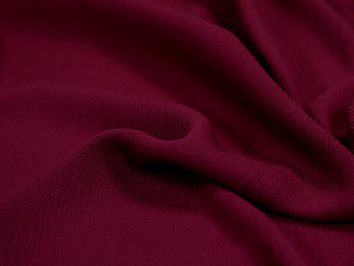 Burgundy Triple Crepe Fabric, Dressmaking