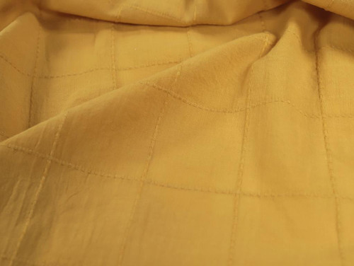 Dressmaking Fabric | Cora Windowpane Check Cotton Voile - Mustard | Fabric Godmother 