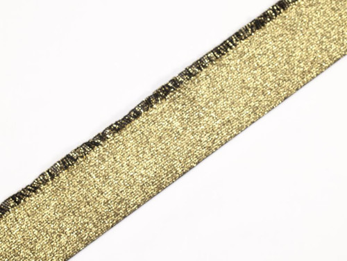 Haberdashery | Metallic Frill Edge Decorative Elastic  - Gold | Fabric Godmother 
