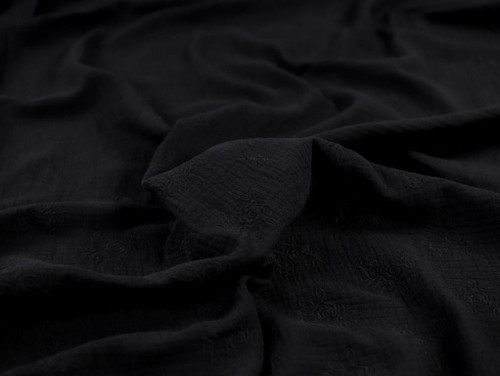 Double Gauze Cotton - Black - Fabric Godmother