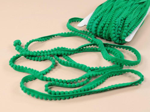 Haberdashery | Mini Pom Pom Trim - Emerald | Fabric Godmother 