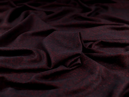 Dressmaking Fabric, Jasmine Wool Mix Brush Coating - Burgundy Marl