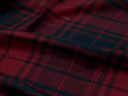 Dressmaking Fabric | Fiona Tartan Viscose Twill - Red | Fabric Godmother