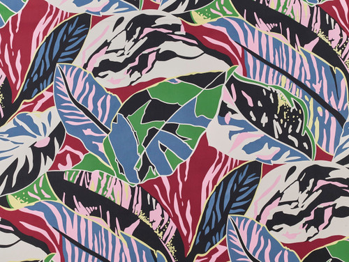Dressmaking Fabric | Juliette Large Leaf Silk Crepe de Chine - Multi | Fabric Godmother