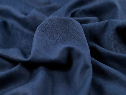 Dressmaking Fabric | Washed 100%  Linen - Navy | Fabric Godmother Dressmaking Fabric | Washed 100%  Linen - Navy | Fabric Godmother