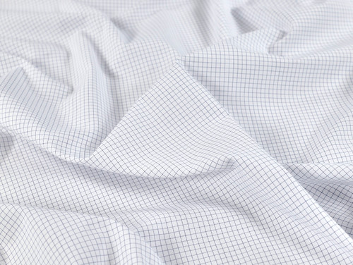 Dressmaking Fabric | Cullen Checked Cotton Shirting - White  | Fabric Godmother 