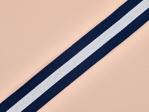 Haberdashery | Cotton Stripe Webbing - 40mm - Navy | Fabric Godmother Haberdashery | Cotton Stripe Webbing - 40mm - Navy | Fabric Godmother