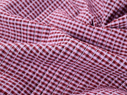 Dressmaking Fabric | Xavier Gingham Stripe Quilted Cotton - Red & Pink | Fabric Godmother  Dressmaking Fabric | Xavier Gingham Stripe Quilted Cotton - Red & Pink | Fabric Godmother