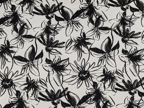 Dressmaking Fabric | Madeline Floral Viscose Crepe - Ivory| Fabric Godmother 