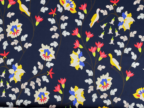 Dressmaking Fabric  | Faye Floral Viscose Lawn - Navy  | Fabric Godmother  Dressmaking Fabric  | Faye Floral Viscose Lawn - Navy  | Fabric Godmother