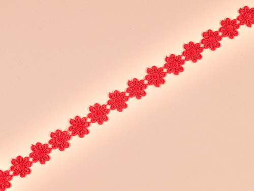 Haberdashery | Daisy Chain Trim - Red - 25mm | Fabric Godmother 