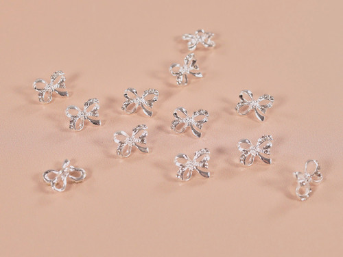 Silver Diamanté Bow Button - 14mm | Fabric Godmother Silver Diamanté Bow Button - 14mm | Fabric Godmother