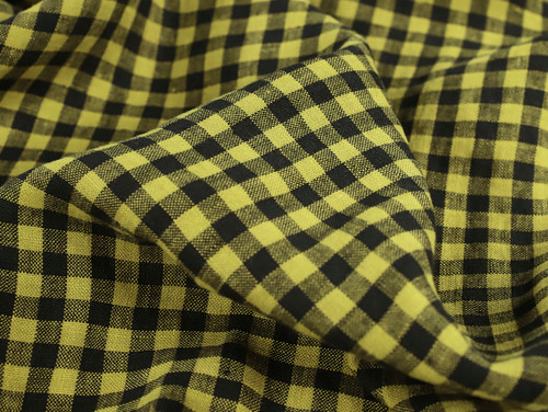 Dressmaking Fabric | Marley Gingham Tumbled Linen - Lime & Black | Fabric Godmother Dressmaking Fabric | Marley Gingham Tumbled Linen - Lime & Black | Fabric Godmother