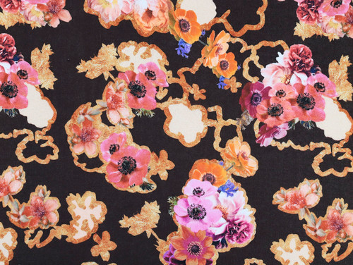 Dressmaking Fabric | Anemone Jewel Viscose Crepe - Chocolate | Fabric Godmother  Dressmaking Fabric | Anemone Jewel Viscose Crepe - Chocolate | Fabric Godmother