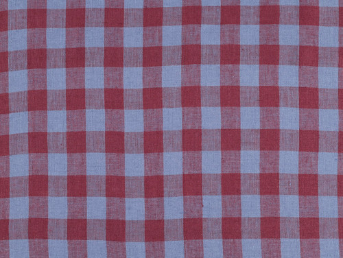 Dressmaking Fabric | Leon Gingham Tumbled Linen - Burgundy & Navy | Fabric Godmother