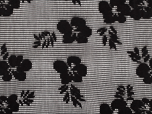 Dressmaking Fabric | Blaire Floral Crochet Effect Cotton - Black | Fabric Godmother