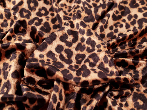 Dressmaking Fabric | Ace Animal Print Stretch Velvet - Brown | Fabric Godmother