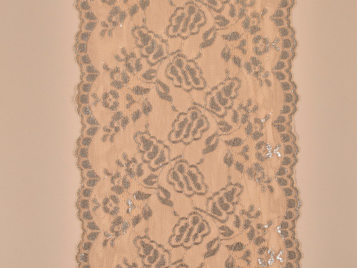Haberdashery | Scallop Edge Metallic Lace Trim - Camel & Silver | Fabric Godmother  Haberdashery | Scallop Edge Metallic Lace Trim - Camel & Silver | Fabric Godmother