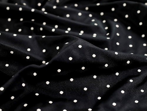 Dressmaking Fabric | Bette Reversible Polka Dot Taffeta - Black | Fabric Godmother  Dressmaking Fabric | Bette Reversible Polka Dot Taffeta - Black | Fabric Godmother