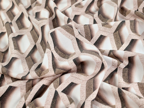 Dressmaking Fabric | Demi Geometric Tencel Lawn - Natural| Fabric Godmother