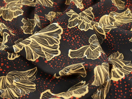 Dressmaking Fabric | Nina Floral Viscose Crepe - Grey | Fabric Godmother  Dressmaking Fabric | Nina Floral Viscose Crepe - Grey | Fabric Godmother