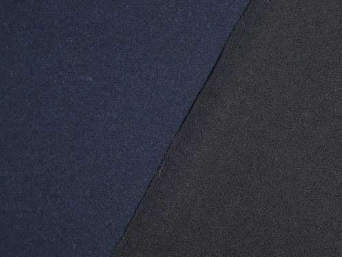 Dressmaking Fabric |  Liliana Reversible Wool mix Coating - Midnight and Black | Fabric Godmother