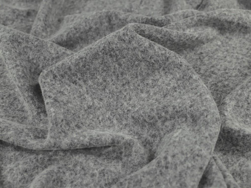 Dressmaking Fabric | Jasmine Wool Mix Brush Coating - Grey Marl | Fabric Godmother