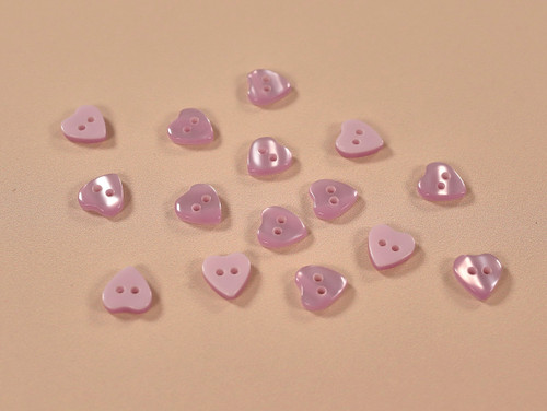 Haberdashery | Little Hearts Button - 11mm - Lilac | Fabric Godmother